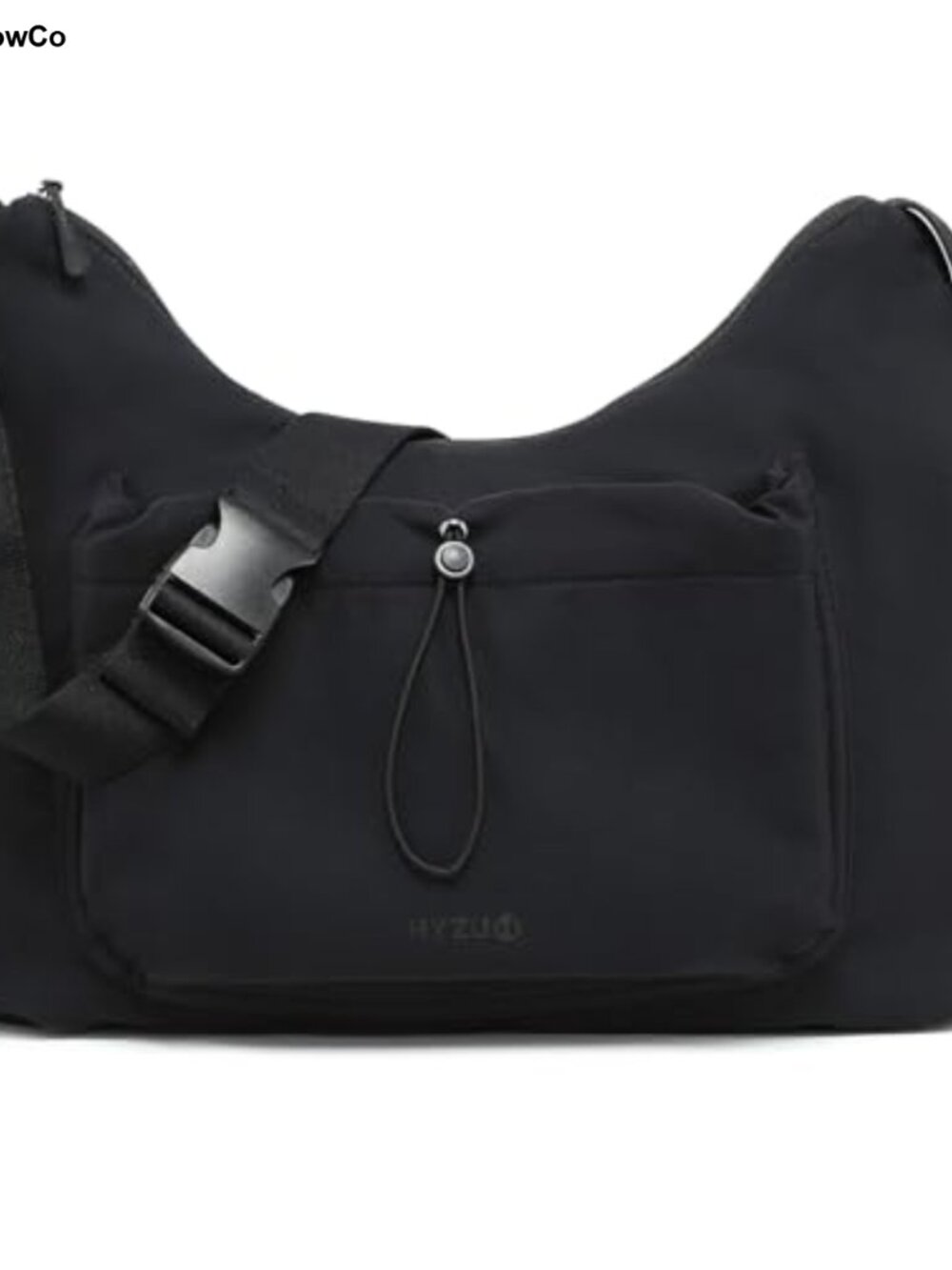Large Quilted Nylon Crescent Hobo Bag Crossbody with Adjustable Strap